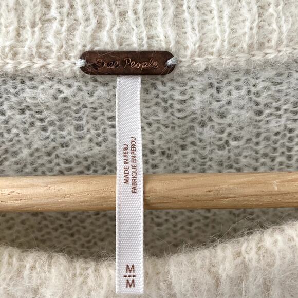 Free People Angelic Pullover Sweater - Ivory - Medium - Picture 4 of 8